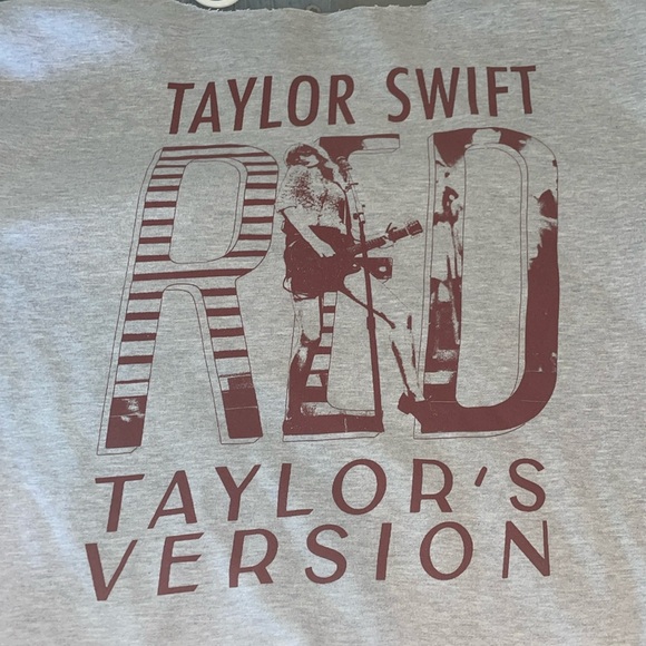 Taylor Swift Red Taylor’s Version off the shoulder cutoff customized sweatshirt - Picture 2 of 7